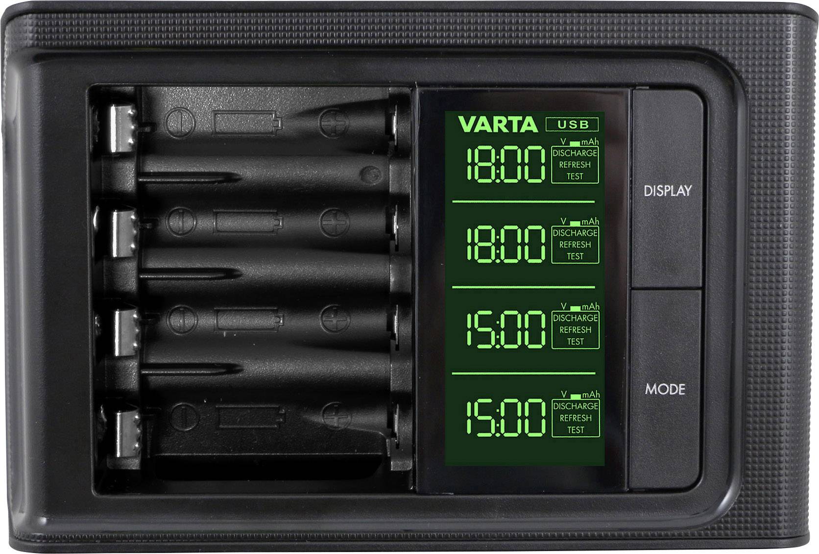 Varta LCD Smart-Charger Rundzellen-Ladegerät inkl. Akkus NiMH Micro (AAA), Mignon (AA)
