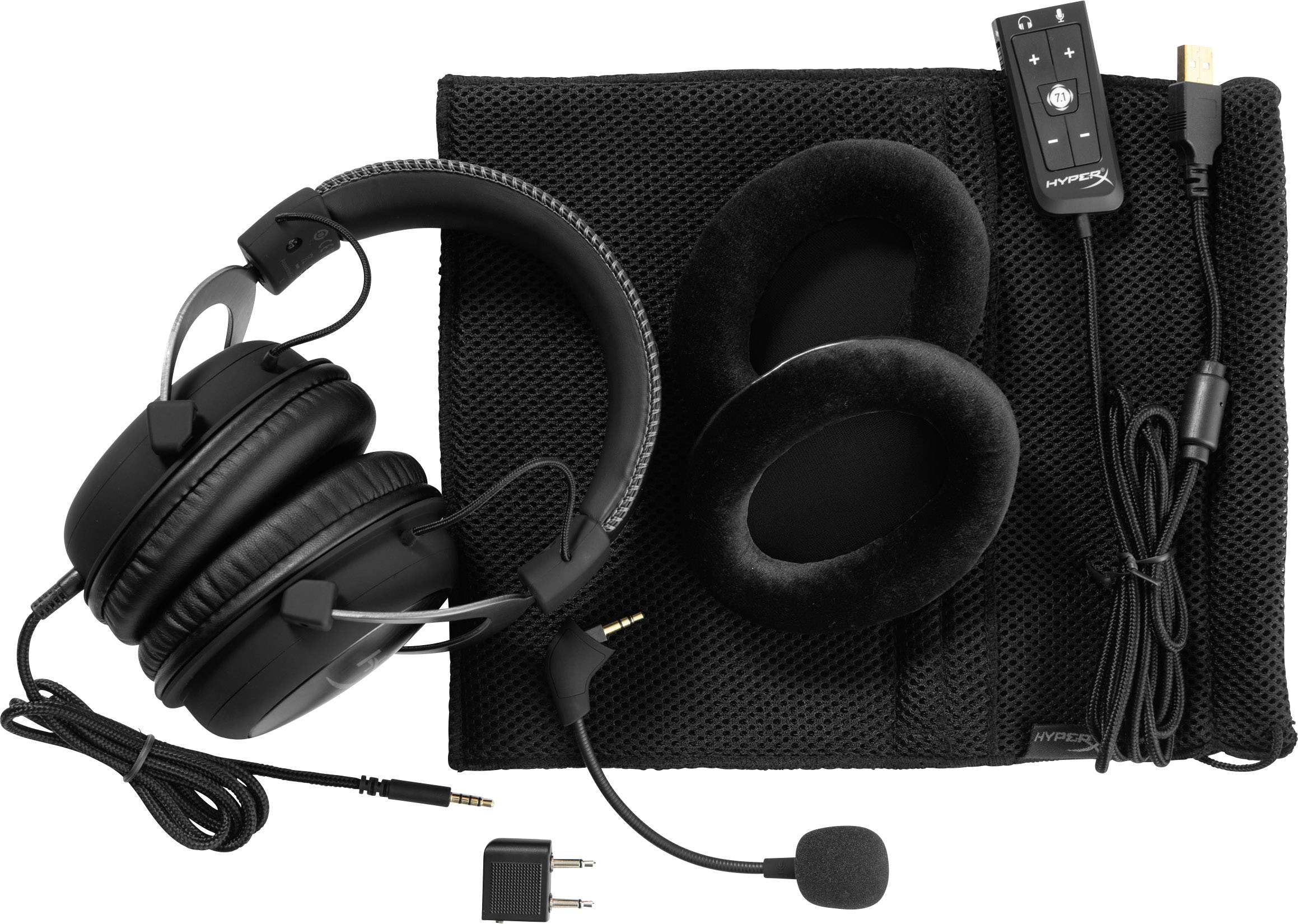 HyperX Cloud II Gaming Over Ear Headset kabelgebunden 7.1 Surround Schwarz, Grau Noise Cancelling Lautstärkeregelung, Mikrofon-Stummschaltung