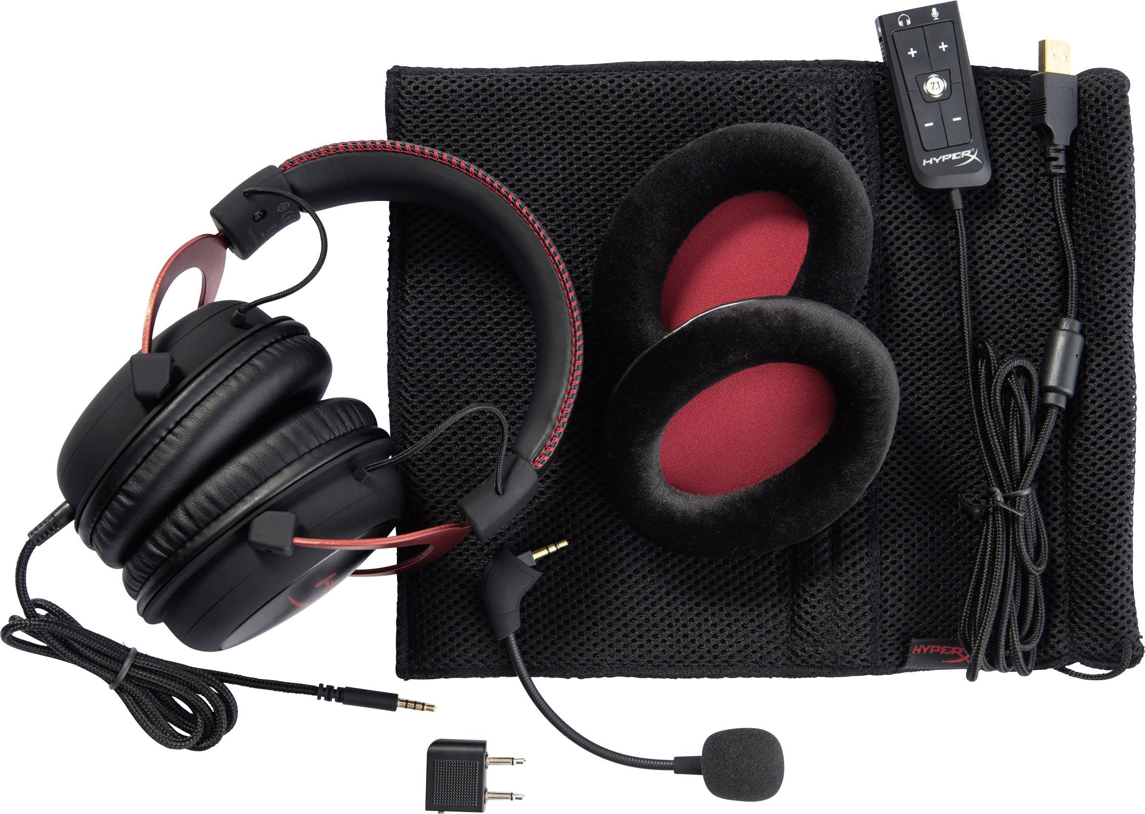 HyperX Cloud II Gaming Over Ear Headset kabelgebunden 7.1 Surround Rot Noise Cancelling Lautstärkeregelung, Mikrofon-Stummschaltung