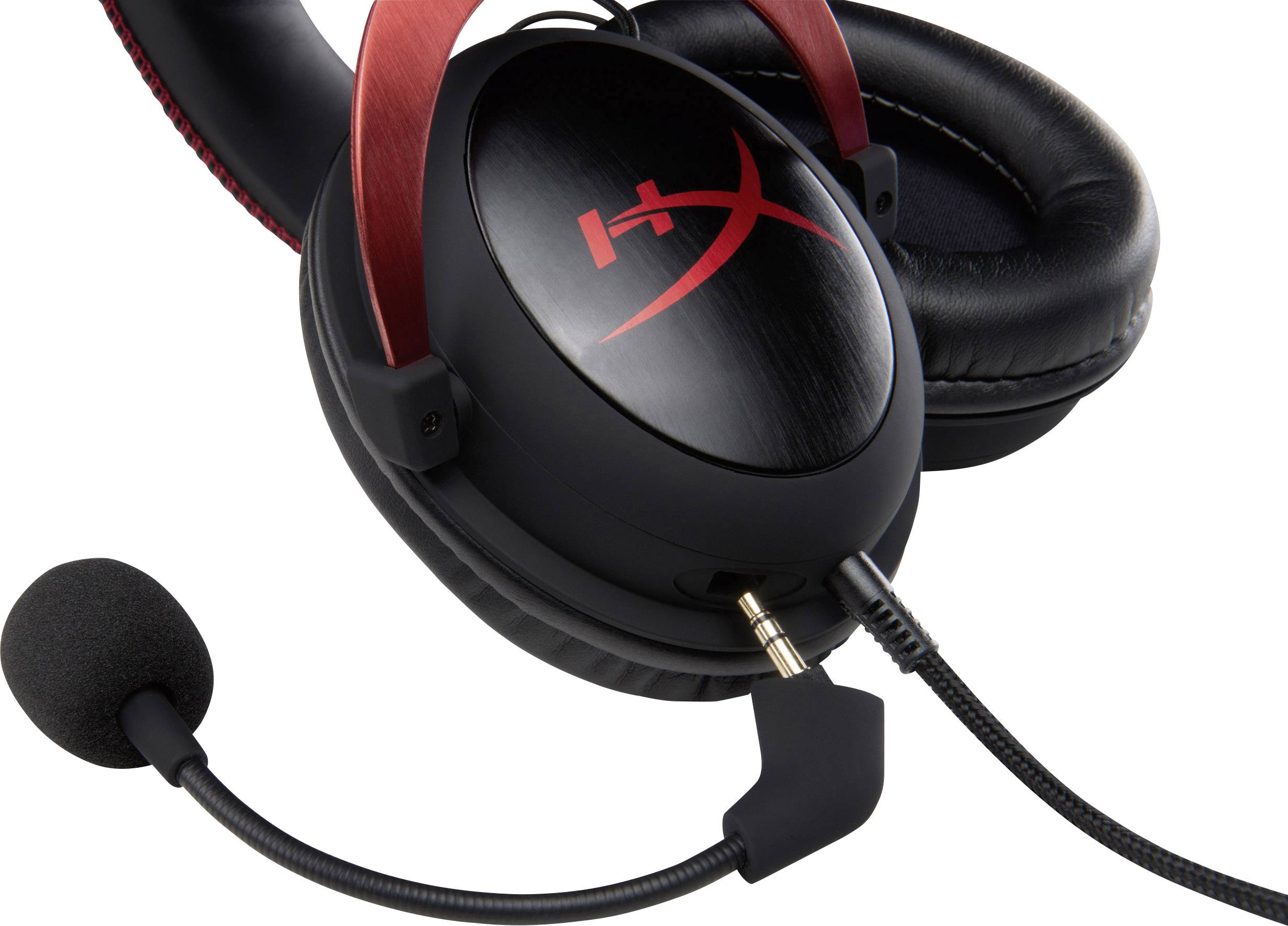 HyperX Cloud II Gaming Over Ear Headset kabelgebunden 7.1 Surround Rot Noise Cancelling Lautstärkeregelung, Mikrofon-Stummschaltung