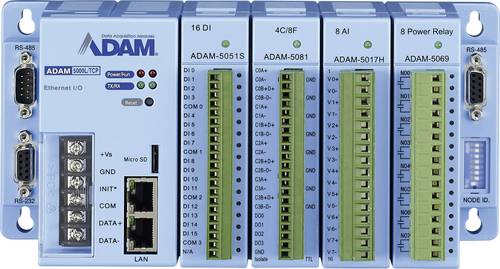 Advantech ADAM-5000L DA&C-System für Ethernet Modbus, RTU 12 V/DC, 24 V/DC
