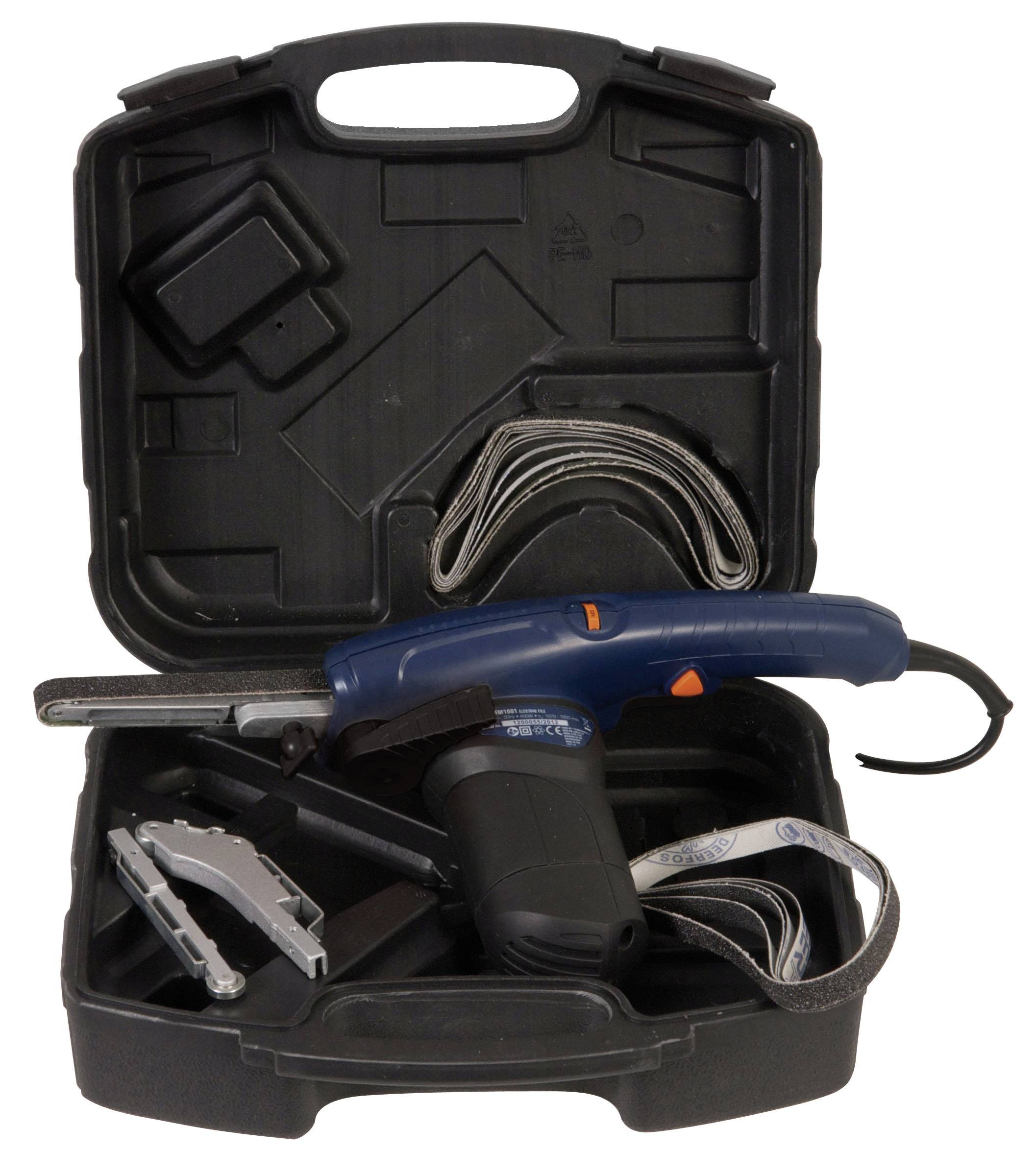 Ferm EFM1001 EFM1001 Bandschleifer inkl. Koffer 400W Band-Breite 8 mm, 13mm Band-Länge 455mm