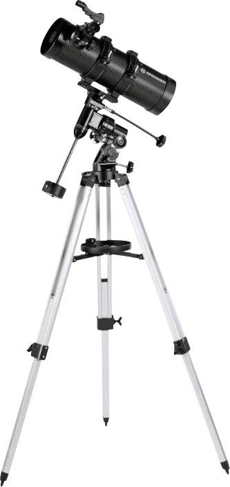 Bresser Optik Pluto 114/500 EQ Spiegel-Teleskop Äquatorial Newton Vergrößerung 20 bis 375 x