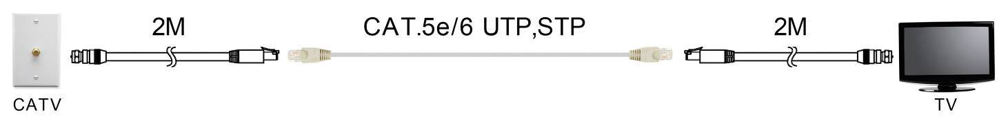 SpeaKa Professional F-Stecker Extender (Verlängerung) über Netzwerkkabel RJ45 30 m