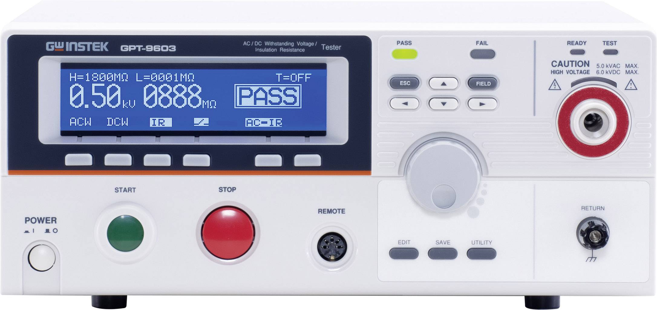 GW Instek GPT-9603 Isolationsmessgerät, Stoßspannungsprüfgerät 100 V, 250 V, 500 V, 1000V 2000 MΩ