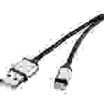 Renkforce USB-Kabel USB 2.0 USB-A Stecker, Apple Lightning Stecker 0.50m Dunkelgrau gesleeved RF-3969327
