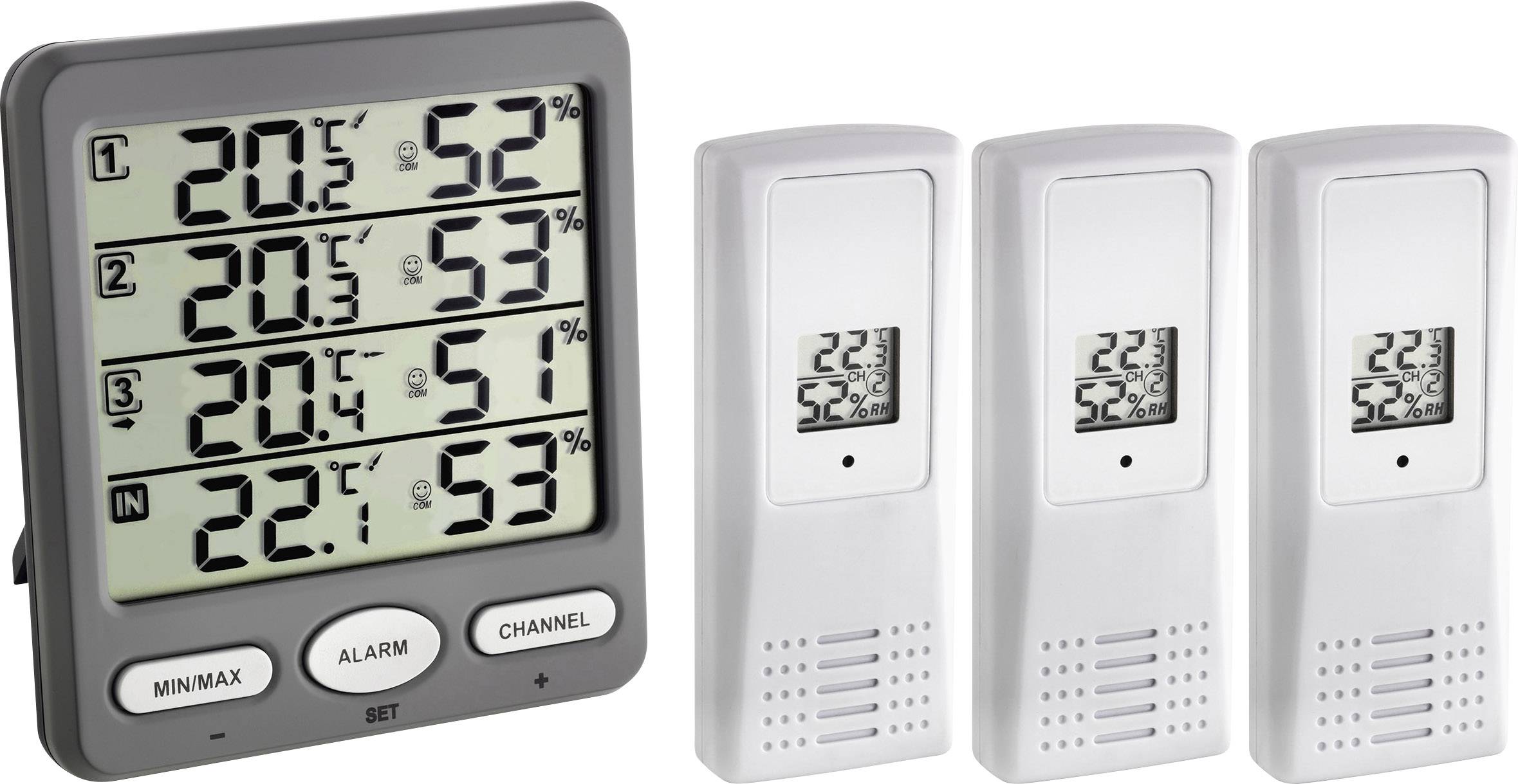 TFA Dostmann "Klima-Monitor" Funk-Thermo-Hygrometer Funk-Thermo-/Hygrometer Anthrazit 30.3054.10