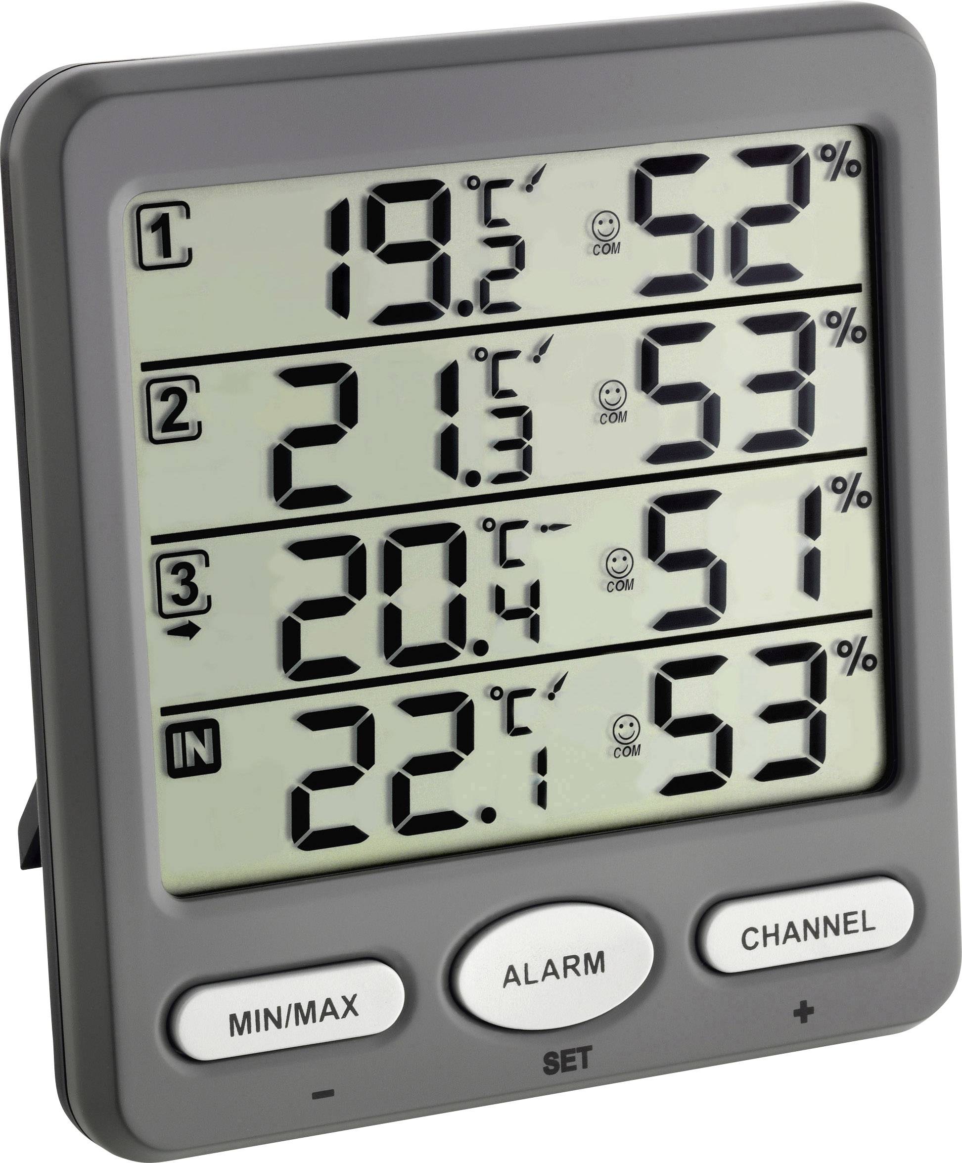 TFA Dostmann "Klima-Monitor" Funk-Thermo-Hygrometer Funk-Thermo-/Hygrometer Anthrazit 30.3054.10