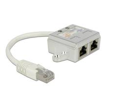Delock RJ45 Netzwerk Adapter CAT 5 [1x RJ45-Stecker - 2x RJ45-Buchse] 15.00cm Weiß