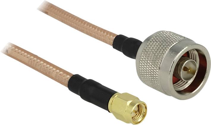 Delock WLAN-Antennen Anschlusskabel [1x N-Stecker - 1x SMA-Stecker] 1.00 m Transparent