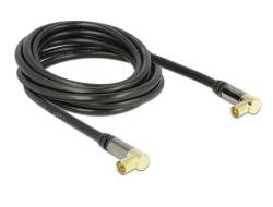 Delock Antennen, SAT Anschlusskabel [1x Antennenstecker 75 Ω - 1x Antennenbuchse 75 Ω] 3.00 m 85 dB vergoldete Steckkontakte Schwarz