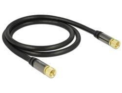 Delock Antennen, SAT Anschlusskabel [1x F-Stecker - 1x F-Stecker] 1.00 m 85 dB vergoldete Steckkontakte Schwarz