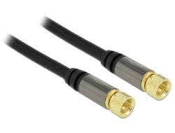 Delock Antennen, SAT Anschlusskabel [1x F-Stecker - 1x F-Stecker] 3.00 m 85 dB vergoldete Steckkontakte Schwarz