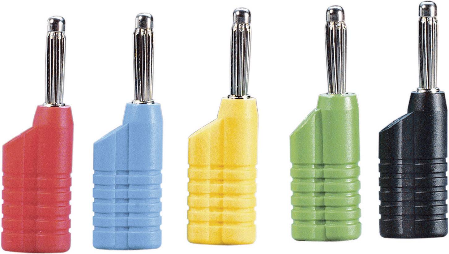 VOLTCRAFT MS-4041 Messleitungs-Set Lamellenstecker 4mm Lamellenstecker 4mm 1.00m Schwarz, Rot, Blau, Gelb, Grün 1 Set