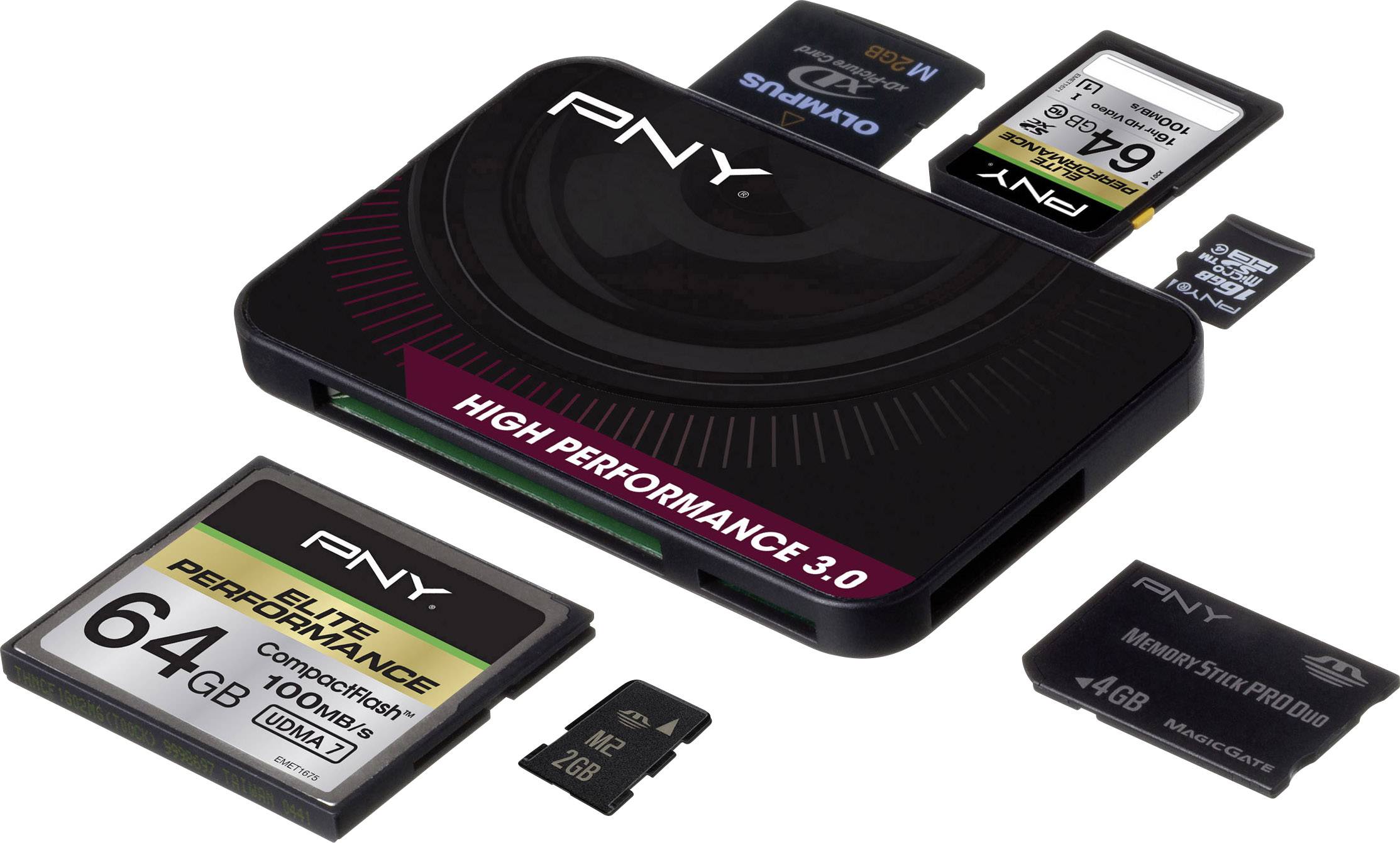 PNY High Performance Externer Speicherkartenleser USB-A (USB 3.2 Gen 1) Schwarz