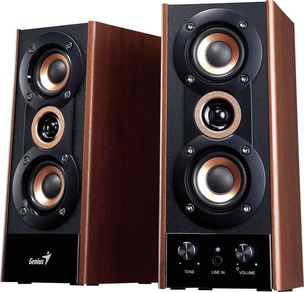 Genius SP-HF-800A 2.0 PC-Lautsprecher Kabelgebunden 20 W Holz, Schwarz