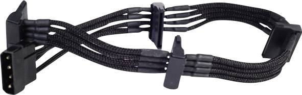 Silverstone Strom Anschlusskabel [1x IDE-Strom-Stecker 4pol. - 4x SATA-Strom-Stecker 15pol.] 30.00 cm Schwarz