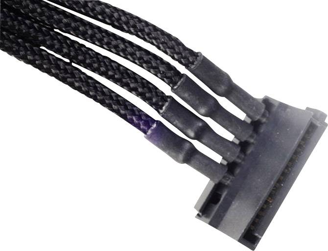 Silverstone Strom Anschlusskabel [1x IDE-Strom-Stecker 4pol. - 4x SATA-Strom-Stecker 15pol.] 30.00 cm Schwarz