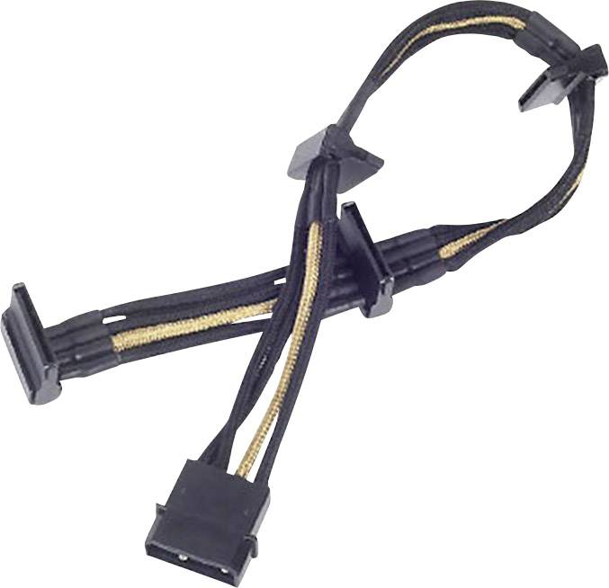 Silverstone Strom Anschlusskabel Schwarz, Gold