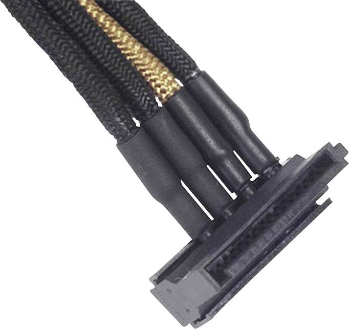 Silverstone Strom Anschlusskabel Schwarz, Gold