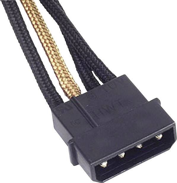 Silverstone Strom Anschlusskabel Schwarz, Gold