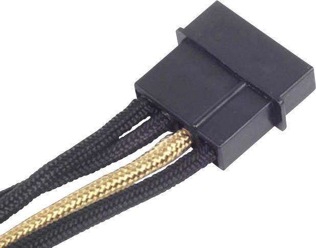 Silverstone Strom Anschlusskabel Schwarz, Gold