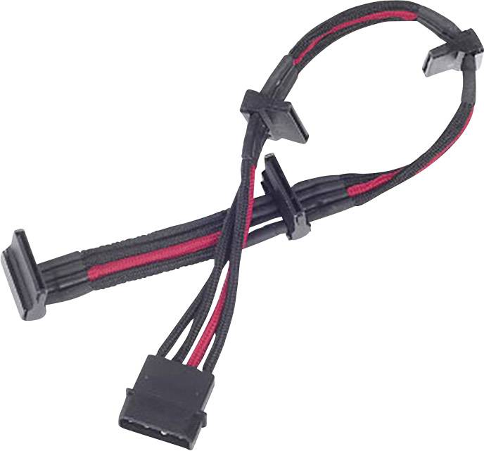 Silverstone Strom Anschlusskabel Schwarz, Rot