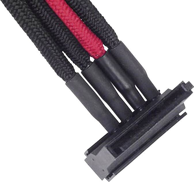Silverstone Strom Anschlusskabel Schwarz, Rot