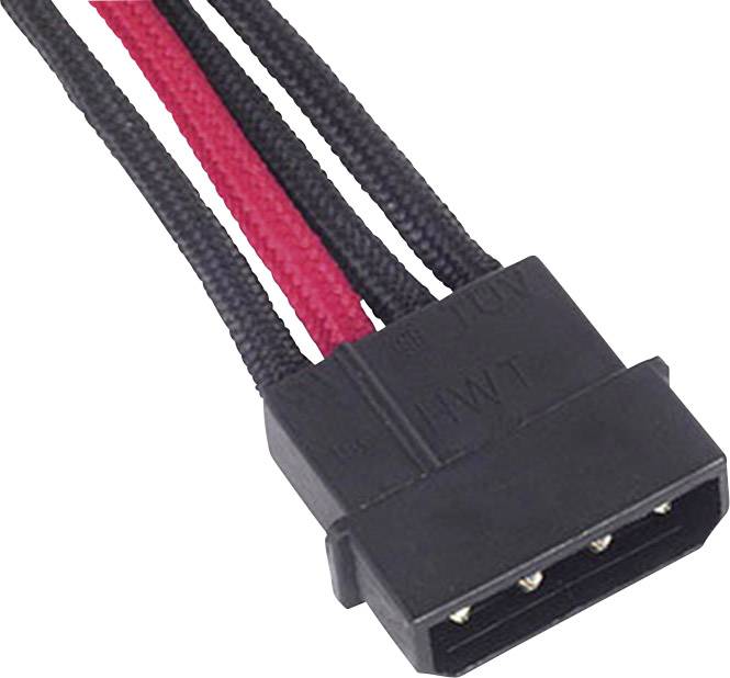 Silverstone Strom Anschlusskabel Schwarz, Rot