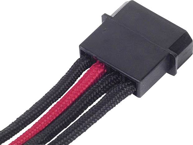 Silverstone Strom Anschlusskabel Schwarz, Rot