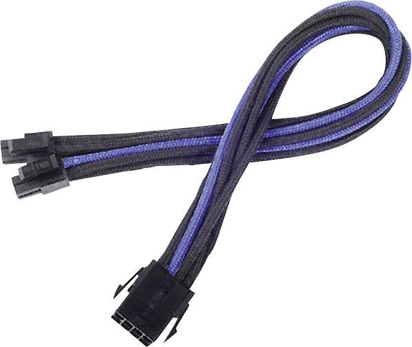 Silverstone Strom Anschlusskabel Schwarz, Blau