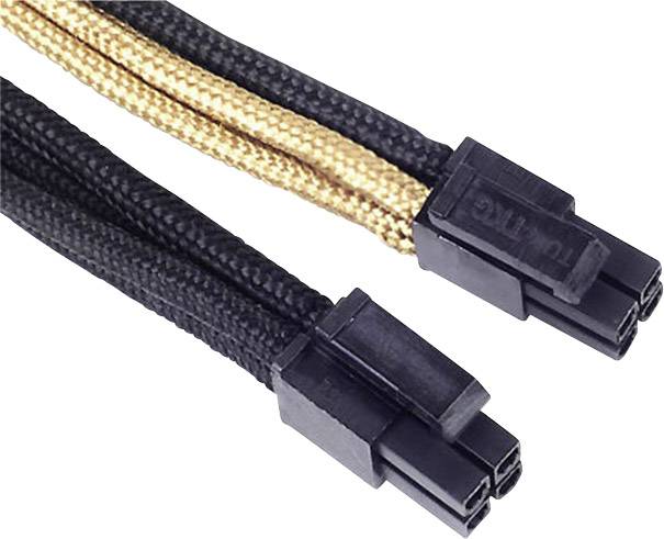 Silverstone Strom Anschlusskabel Schwarz, Gold