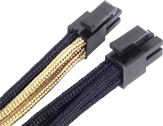 Silverstone Strom Anschlusskabel Schwarz, Gold