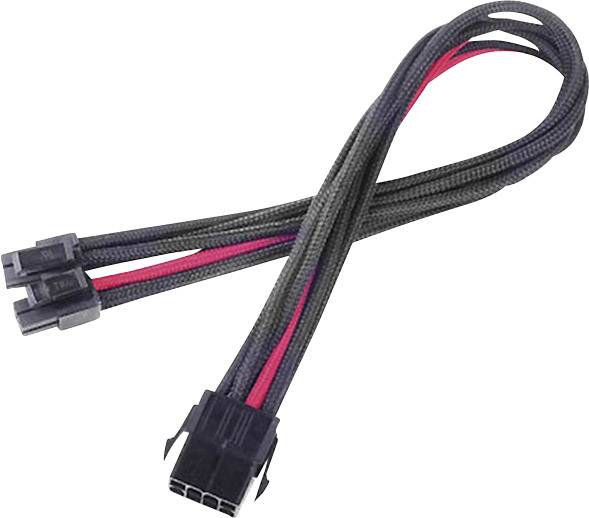 Silverstone Strom Anschlusskabel Schwarz, Rot