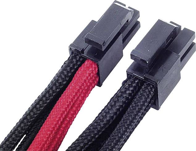 Silverstone Strom Anschlusskabel Schwarz, Rot