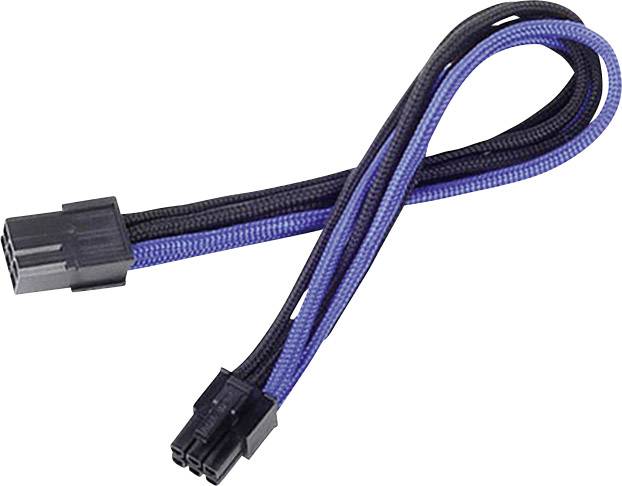 Silverstone Strom Anschlusskabel Schwarz, Blau