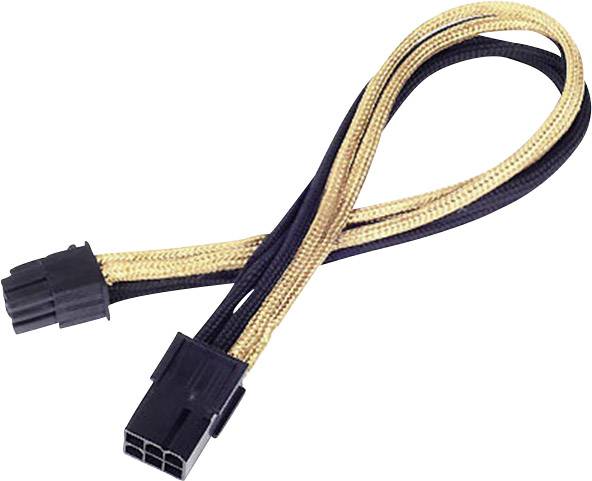 Silverstone Strom Anschlusskabel Schwarz, Gold