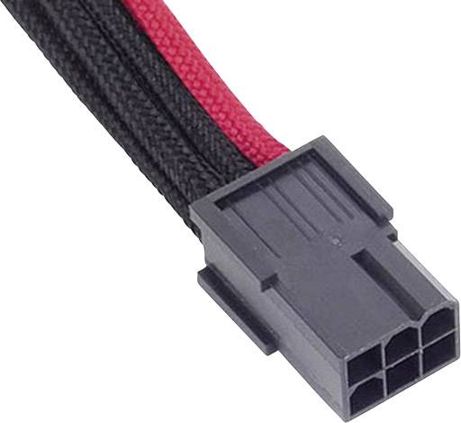 Silverstone Strom Anschlusskabel Schwarz, Rot