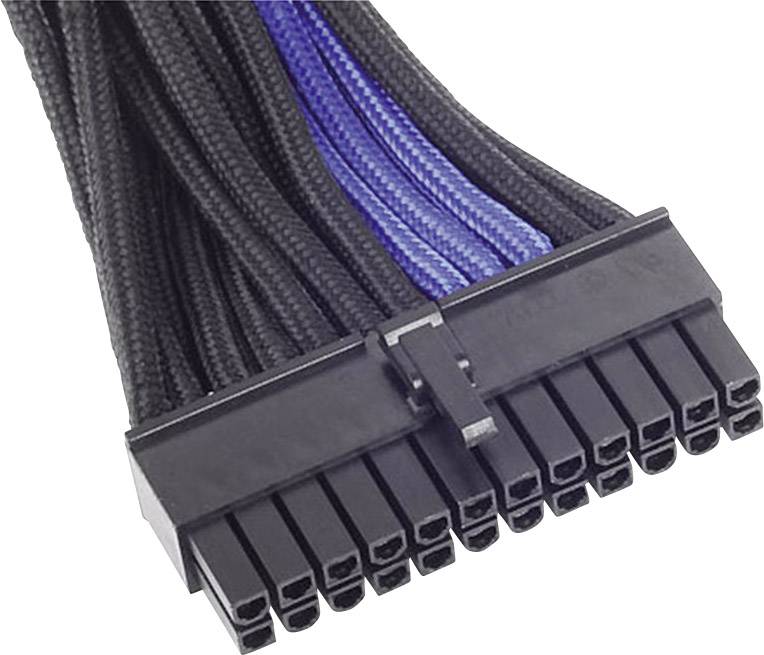 Silverstone Strom Anschlusskabel Schwarz, Blau