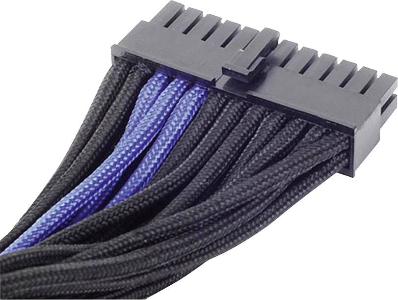 Silverstone Strom Anschlusskabel Schwarz, Blau