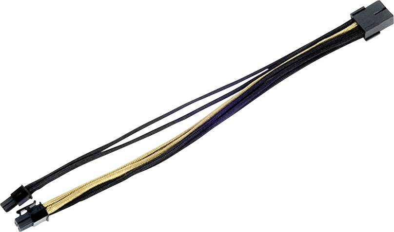 Silverstone Strom Anschlusskabel Schwarz, Gold