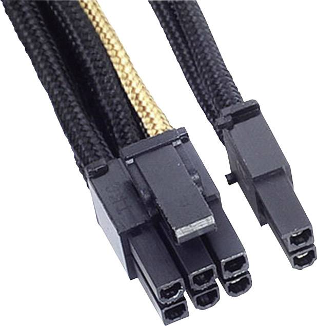 Silverstone Strom Anschlusskabel Schwarz, Gold