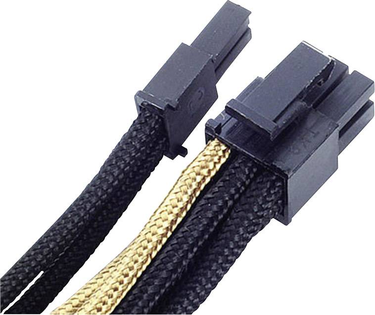 Silverstone Strom Anschlusskabel Schwarz, Gold