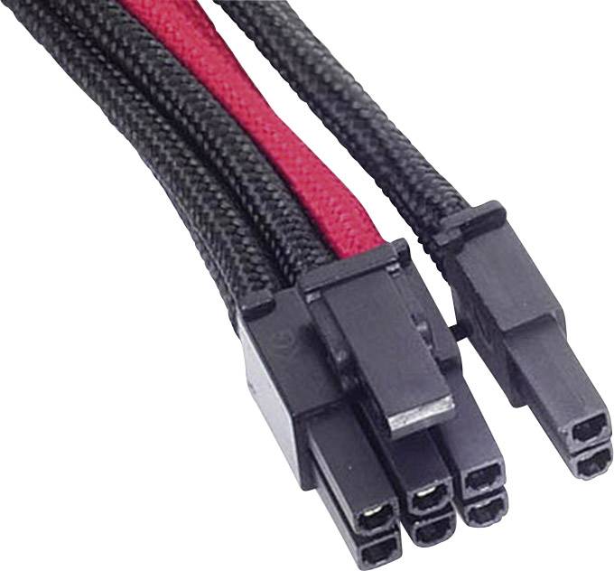 Silverstone Strom Anschlusskabel Schwarz, Rot