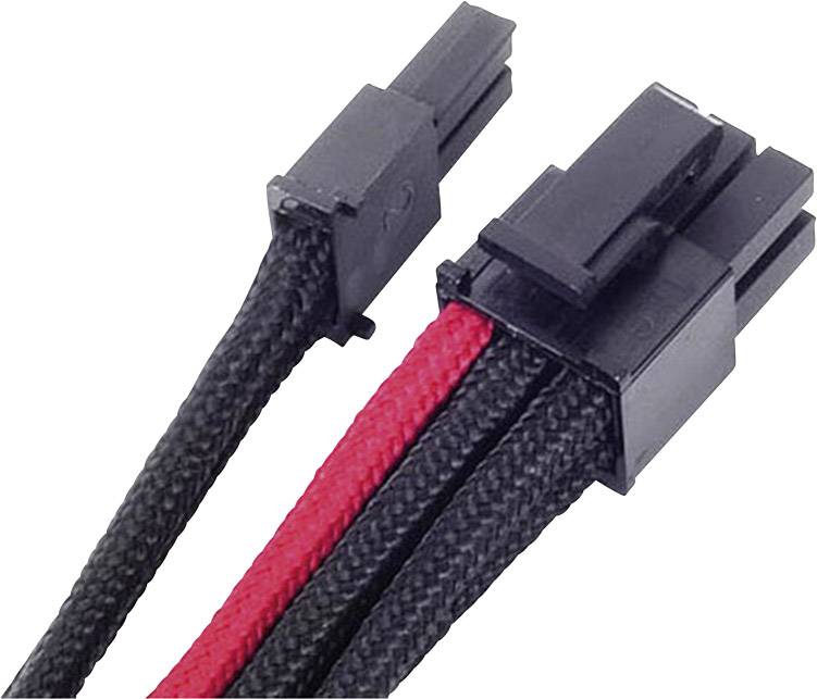 Silverstone Strom Anschlusskabel Schwarz, Rot