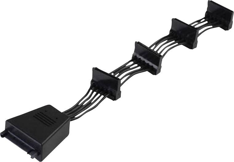 Silverstone Strom Anschlusskabel [1x SATA-Strom-Stecker 15pol. - 4x SATA-Strom-Buchse 15pol.] 0.19 m Schwarz