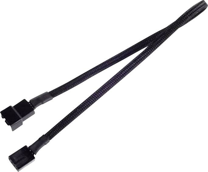 PC-Lüfter Verlängerungskabel [1x PC-Lüfter Stecker 4pol. - 1x PC-Lüfter Buchse 4pol.] 0.30 m Schwarz Silverstone