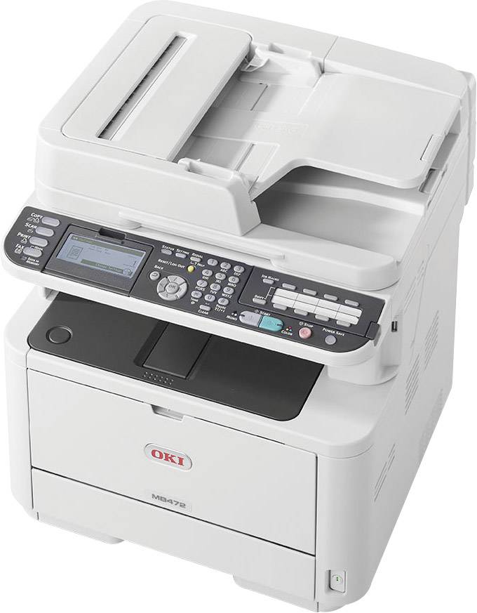 OKI MB472dnw Schwarzweiß Laser Multifunktionsdrucker A4 Drucker, Scanner, Kopierer, Fax LAN, WLAN, Duplex, ADF