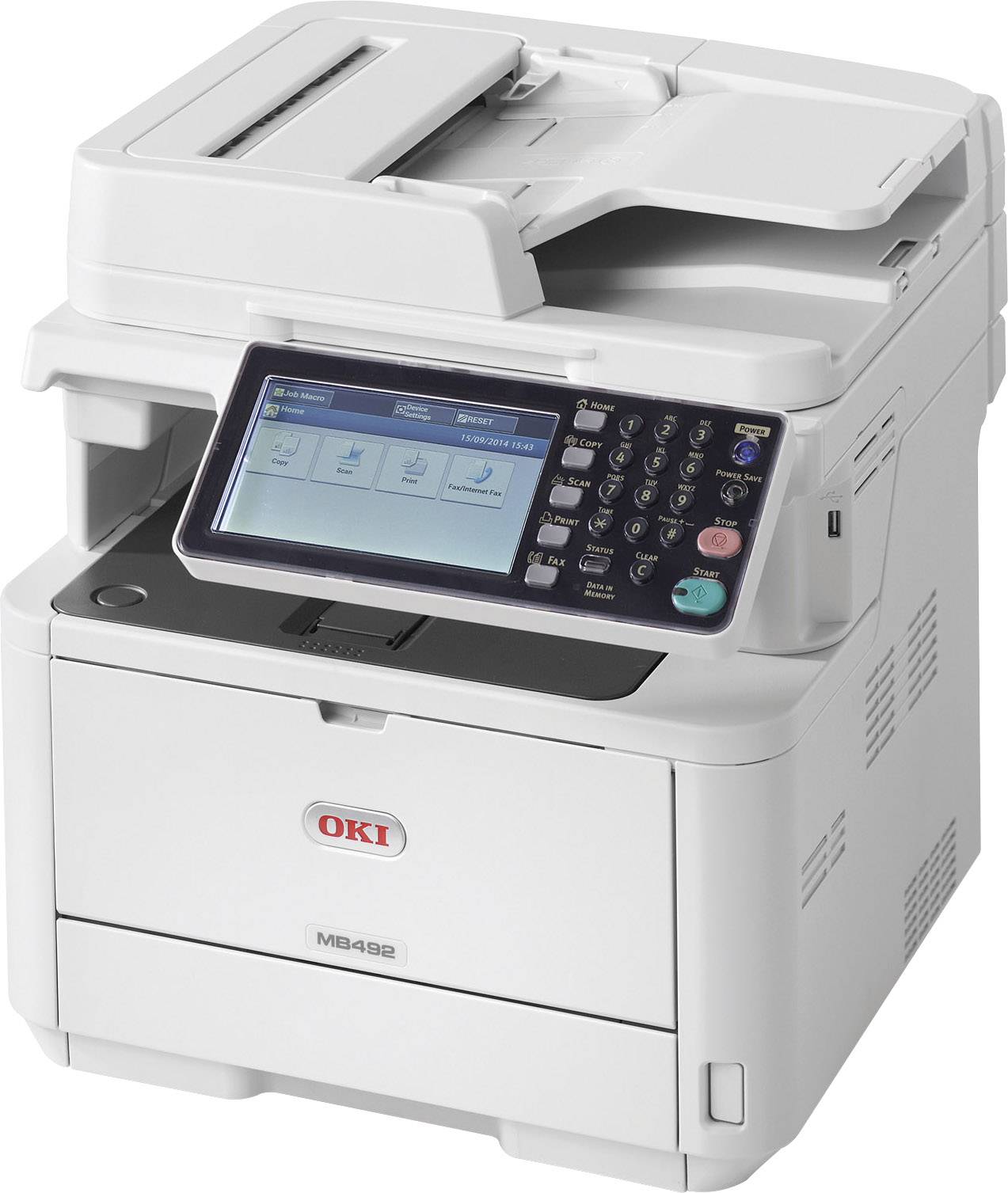 OKI MB492dn Schwarzweiß Laser Multifunktionsdrucker A4 Drucker, Scanner, Kopierer, Fax LAN, Duplex, ADF