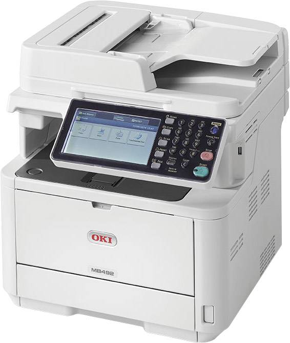 OKI MB492dn Schwarzweiß Laser Multifunktionsdrucker A4 Drucker, Scanner, Kopierer, Fax LAN, Duplex, ADF